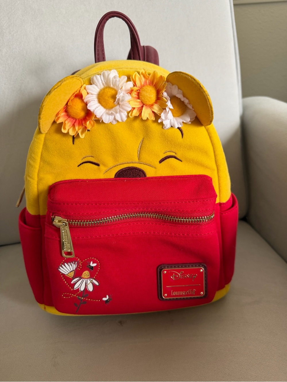 Disney Pooh Floral Mini Backpack - Yellow & Red